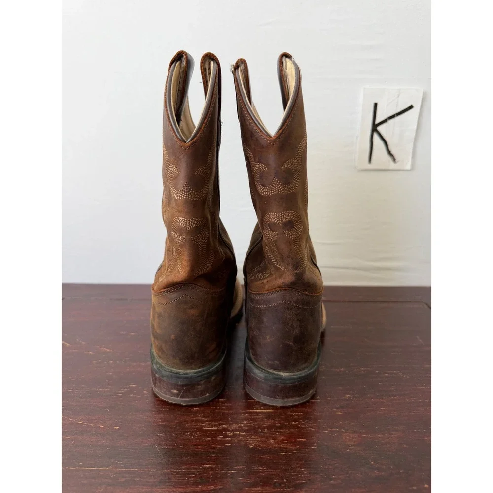 Durango Boots Western Cowboy Embroidered Brown Kids Size 1.0 D BBSC1904